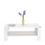 Table basse moderne, blanc diamant, 43,3 po x 16,5 po x 25,6 po | 100% panneau de particules enduit de mélamine, épaisseur: 0,6 pouce | Conception élégante pour le salon et le bureau, élégante et durable, facile à nettoyer