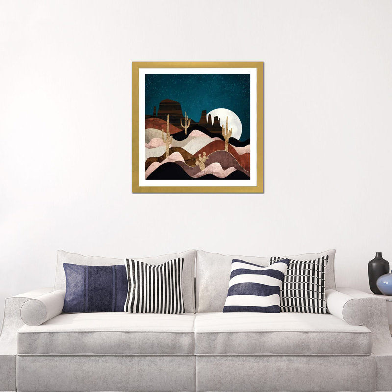Étoiles du désert - impression, 24" H x 24" W x 1" D, Gold Framed Paper, Blanc