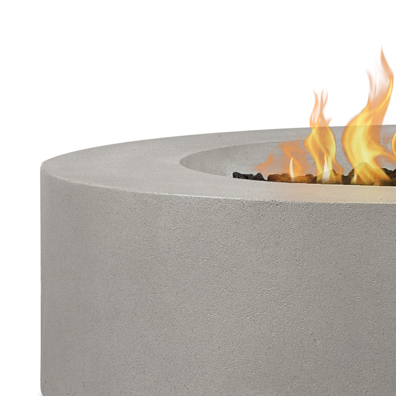 La Valle Concrete Propane Fire pit Table, Flint