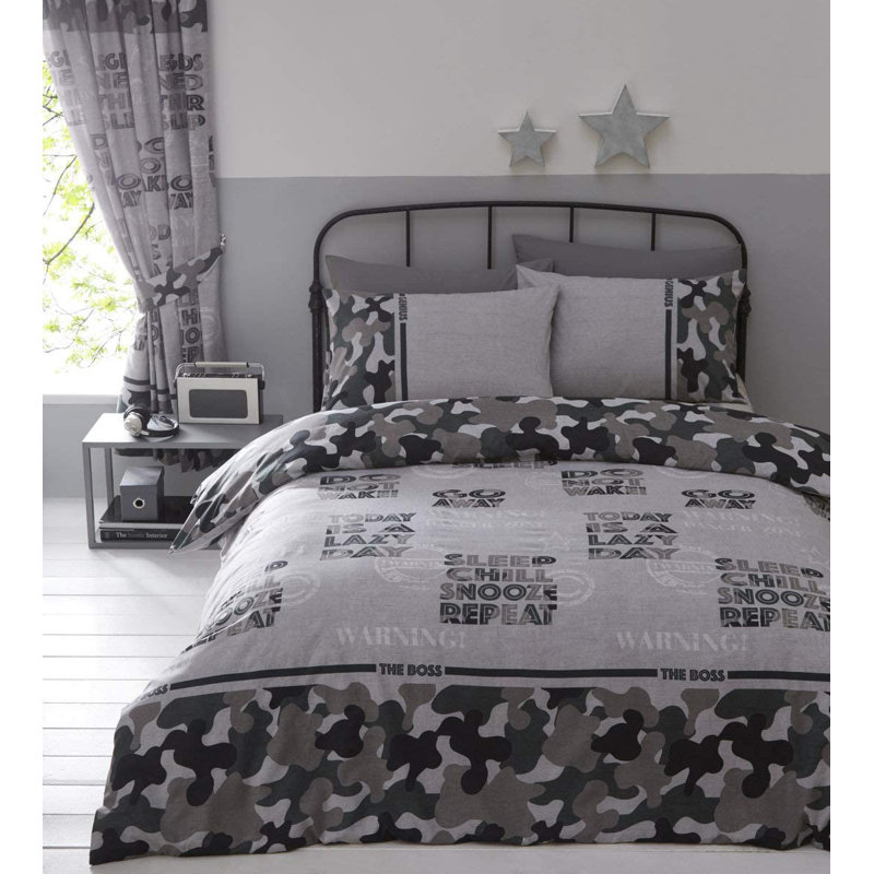 Mcquade Camouflage Army Polycotton Duvet Cover Set, 135 x 200cm Duvet Cover + 1 Standard Pillowcase