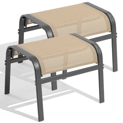 Ensemble de 2 repose-pieds d'extérieur empilables Wittig