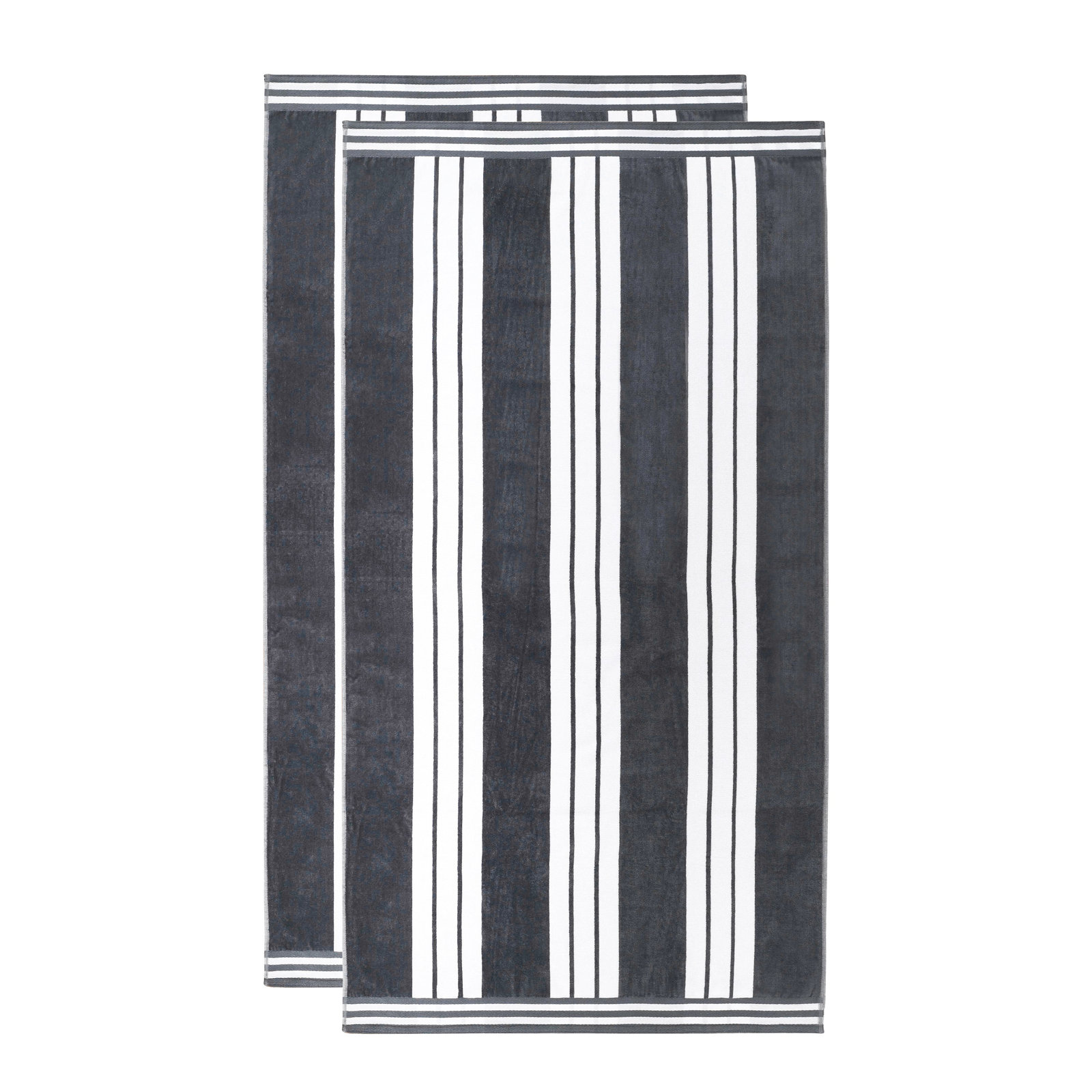 Charcoal, Beach Towel - 2 Pack