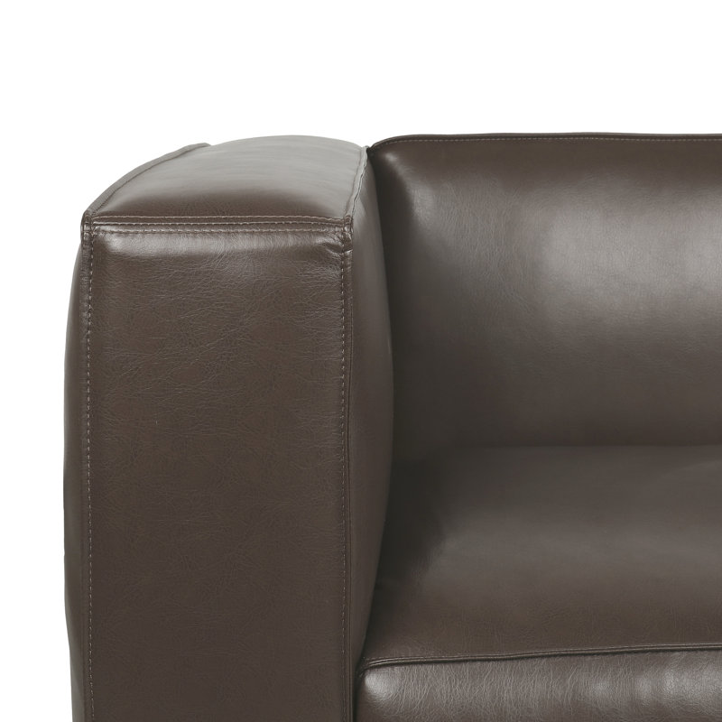 3 sièges avec fonctionnalité contemporaine, revêtement brun foncé, design, pieds en bois de bouleau