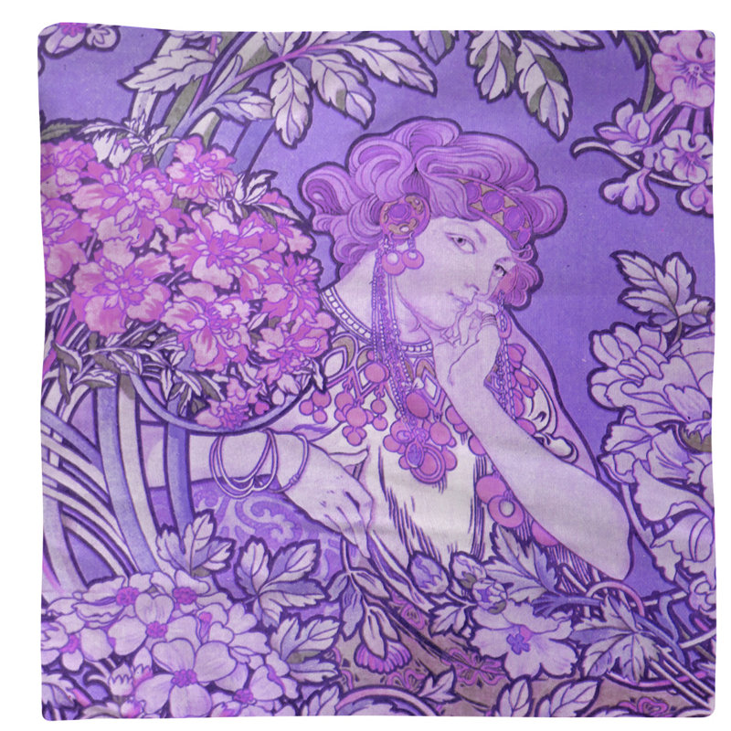 Cotton Floral Square Napkin, Purple