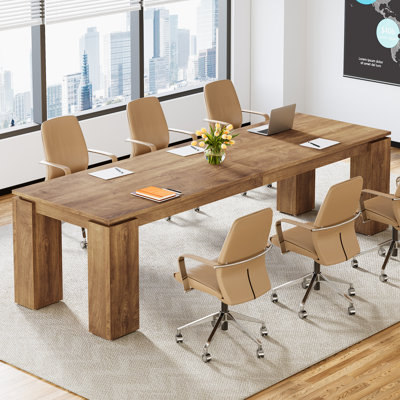 Table de conférence 7 pieds extra longue, table de réunion de bureau de 86 pouces