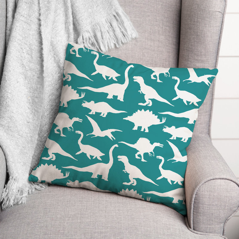 Housse de coussin carrée/insert, Bleu sarcelle / blanc