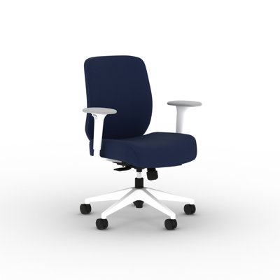 HON Altern Upholstered Low-Back Chair, White Frame, Indigo