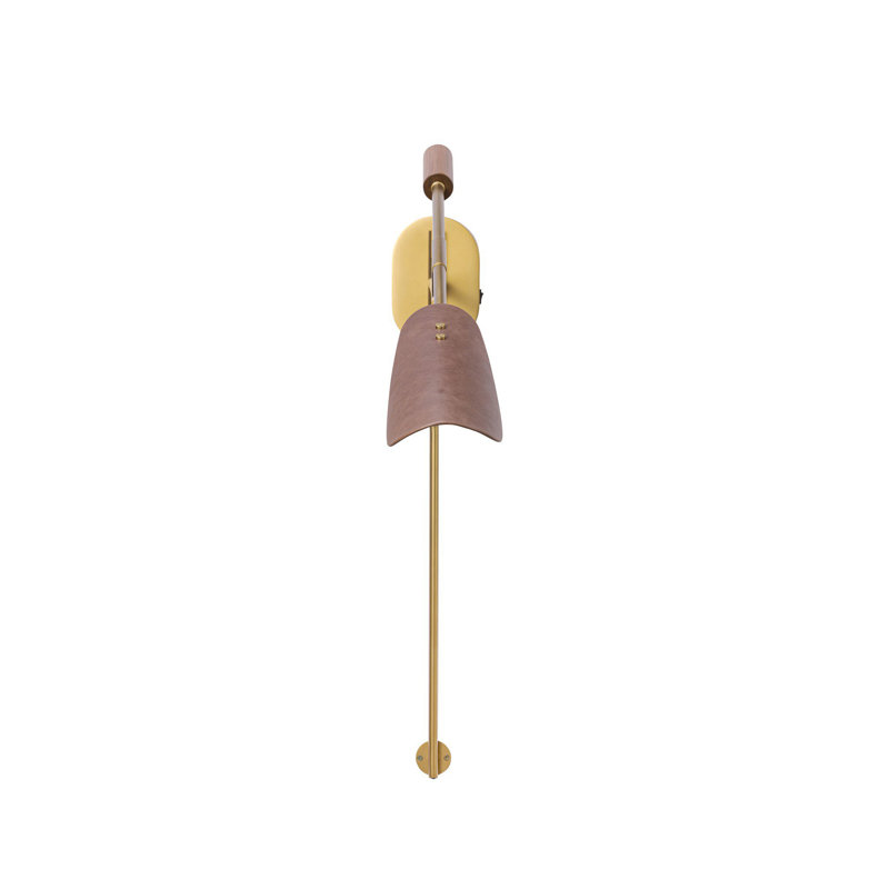 Astrid Sconce-Dark Brown Leather, Dark Brown Leather