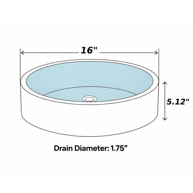 16" L X 16" W X 5.12" H Volakas White Marble Circular Vessel Bathroom Sink With Fluted Exterior