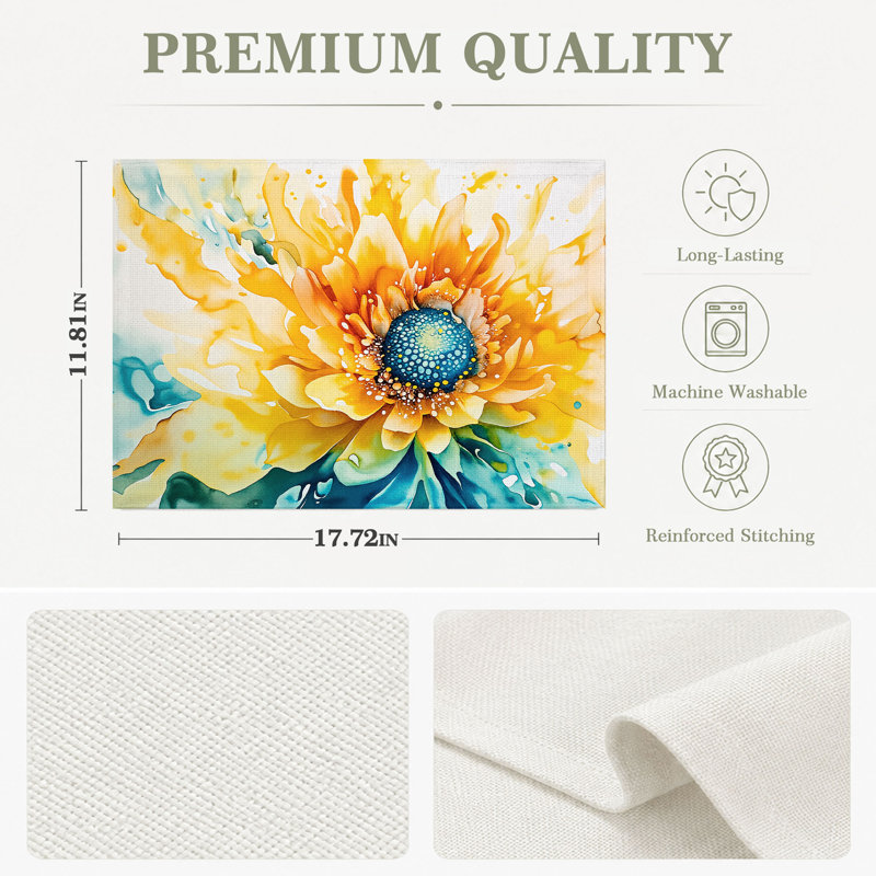 4-Piece Polyester Rectangle Dining Table Placemats