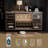 55"W Sideboard Cabinett with Sliding Barn Doors, Coffee Bar Cabinet with Wine Racks, Buffet Cabinet Table with LED Lights-1257371693