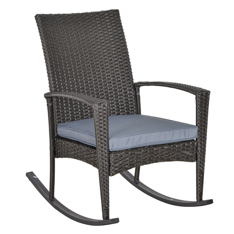 Chaise berçante d'extérieur avec coussins Saish