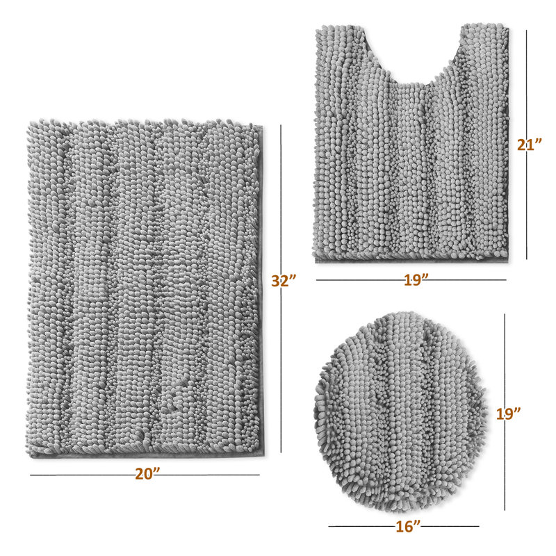Ensemble de tapis de bain Peletier, Argent