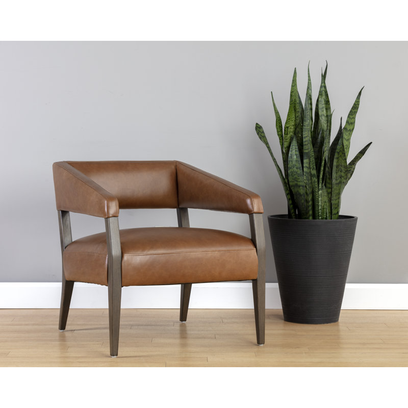 Carlyle Lounge Chair, Brown Genuine Leather