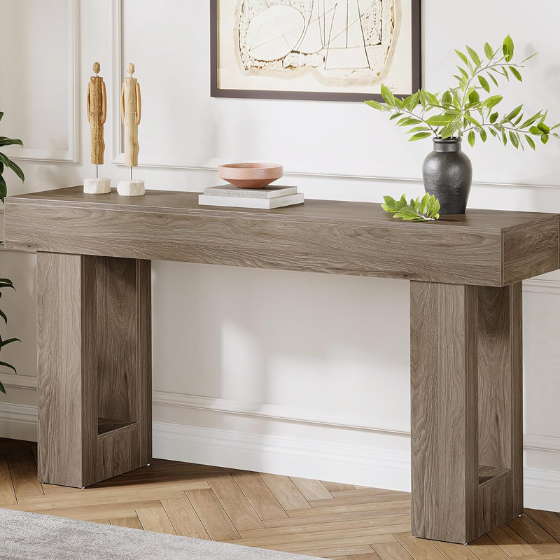Console 63 pouces Farmhouse Console, Gris