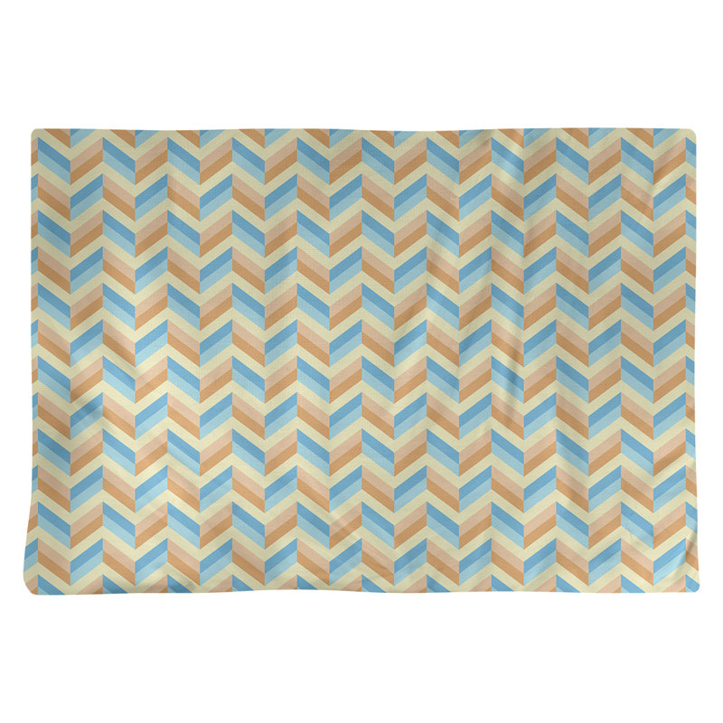 Napperon en coton 18 po chevrons, Bleu / Orange