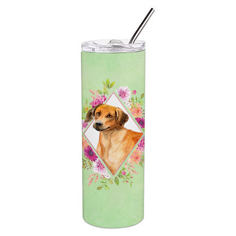 E23BF9F8391D466E9CA4F8DFEBD9A7DB de verre 20 oz à double paroi en acier inoxydable chiot, Chien de Rhodésie à crête dorsale