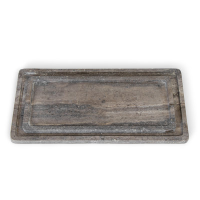 Ensemble de plateau en travertin Sutton (gris)