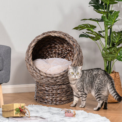23.5" H Elevated Cat Resting Bed, Gray, With Comfortable Cushion For Indoor Cats Up To 8 Lbs Bed Warm And Pillow, H, Feline Friends