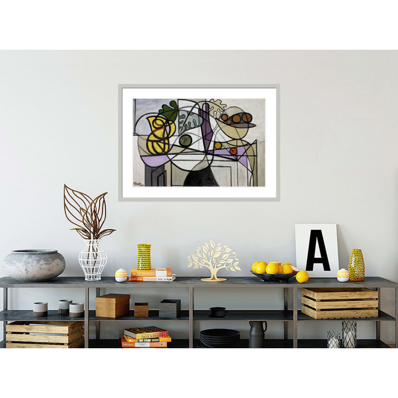«Pitcher and Fruit Bowl» par Pablo Picasso, impression giclée sur cadre, H 30,1 po x l 41,5 po