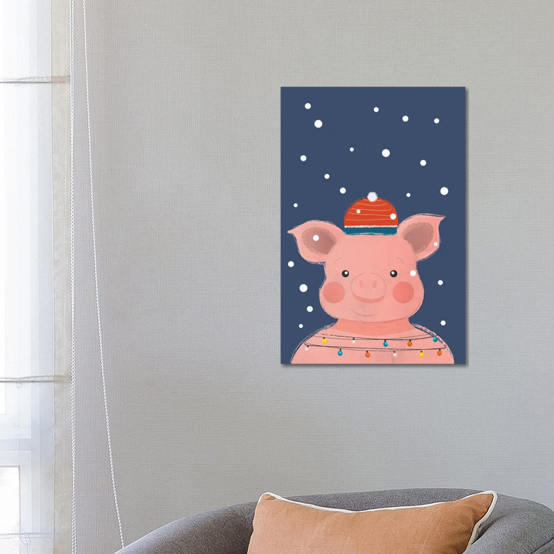 Christmas Pig by Show Me Mars - Wrapped Canvas Gallery-Wrapped Canvas Giclée, 66.04 cm H x 45.72 cm W
