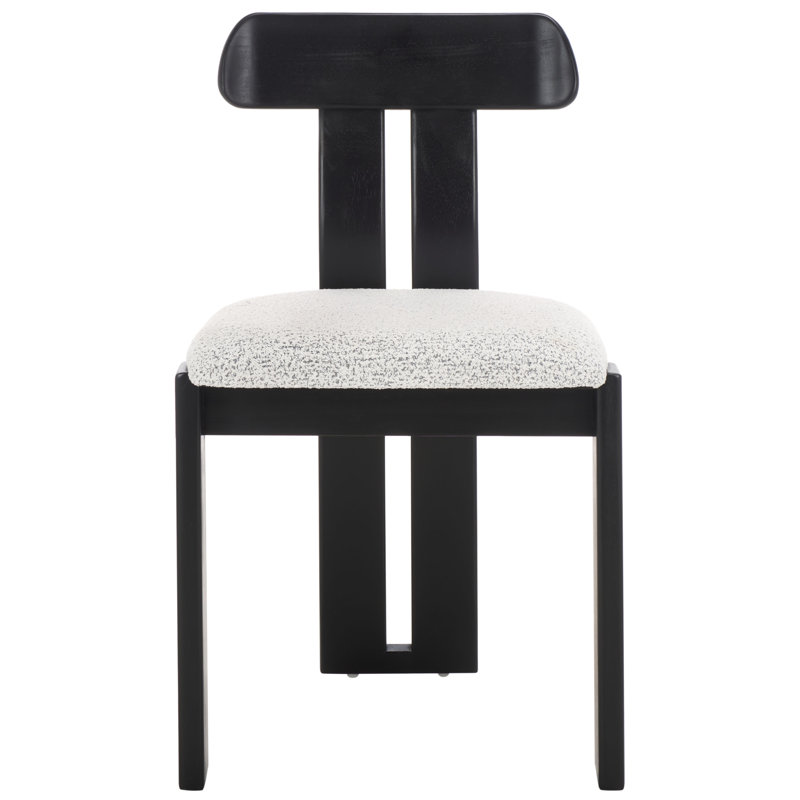 Keokuk Boucle Seat Dining Chair, White/Black