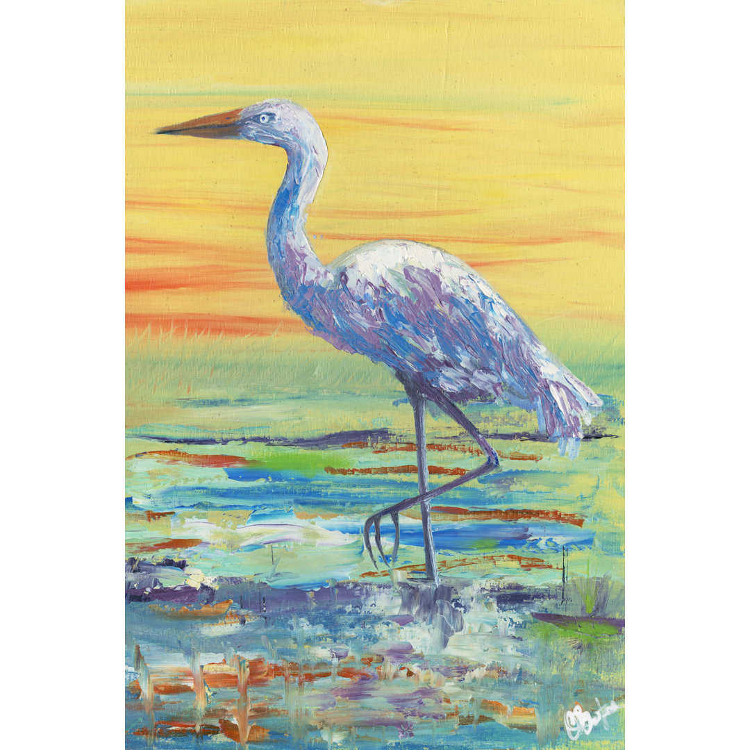 Leinwandbild Egret Sunset II von Olivia Brewington