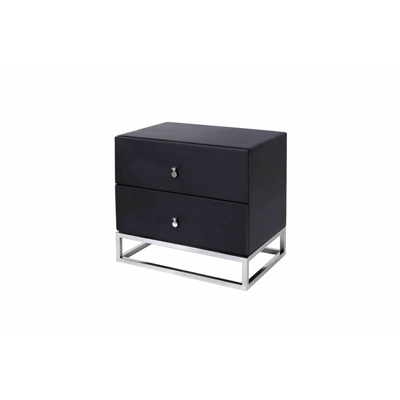 Table de chevet 2 tiroirs Keck, Noir