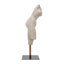Sculpture torse 26 po - Décoration abstraite contemporaine sur support - Statue décorative en polyrésine grise pour la maison ou le bureau
