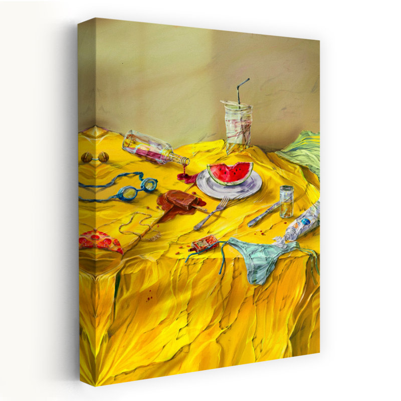 Art mural désordonné, abstrait et contemporain, 36" H x 24" W
