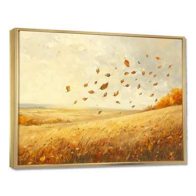 Windy Meadow Prairie Leaves IV - feuilles grandes, art mural
