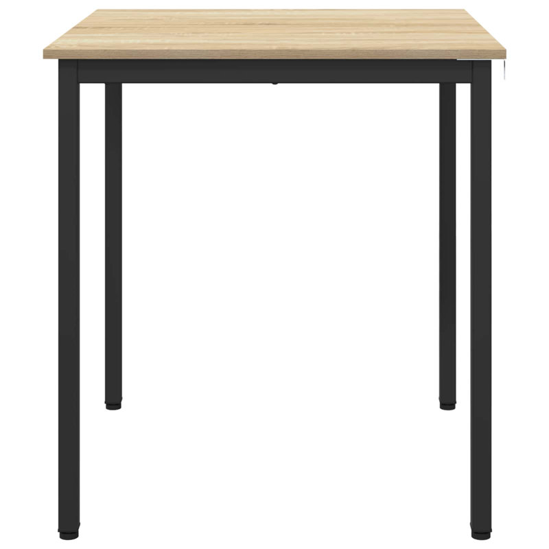 Metal Base Dining Table, Oak, 75cmH x 70cmL x 70cmW