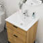 Lavabo de salle de bain rectangulaire en céramique avec trop-plein 19,7 po Go Peak Track