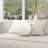 Luna 12" Round Sphere Accent Ball Throw Pillow, Ivory White Boucle