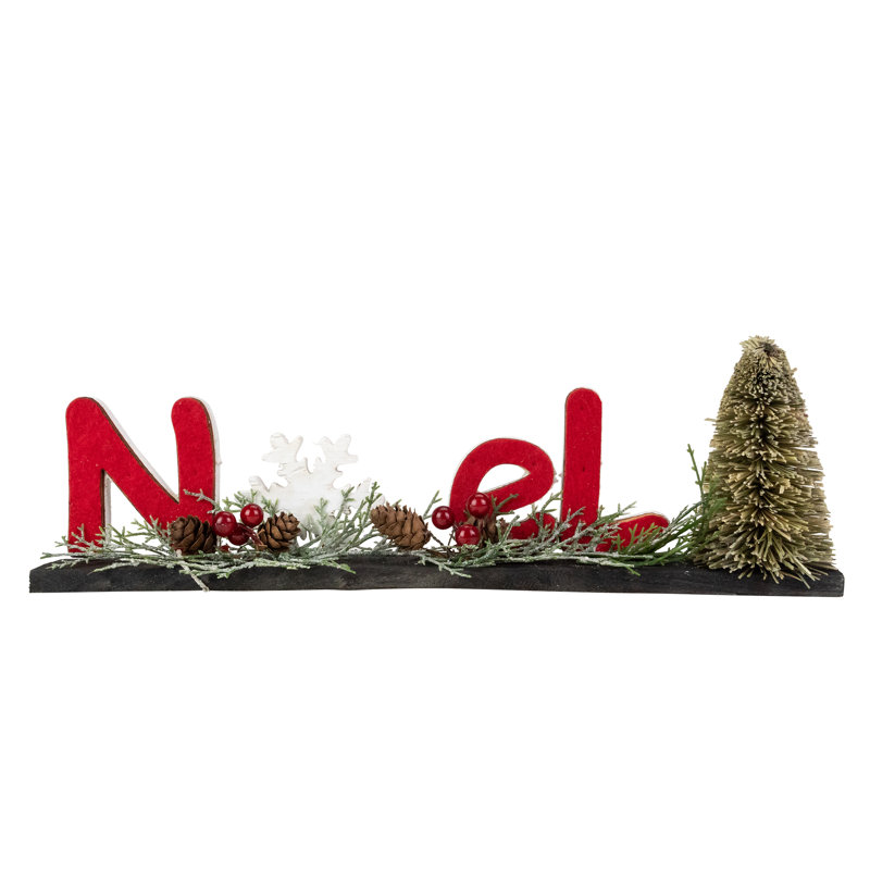 14 po Scène d'hiver rouge de Noël avec panneau de Noël flocon de neige