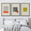«Geometric Line Minimalist Abstract Lines Yellow Organic Modern Boho», reproduction d'art encadrée sur toile 3 pièces