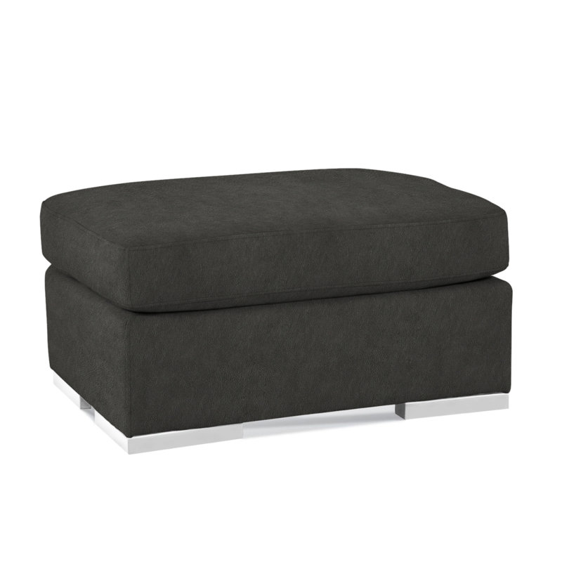 Memphis Ottoman, Brown Geometric, 0456-33, Frost White