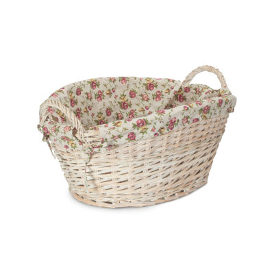 Wicker Laundry Washing Basket with Lining