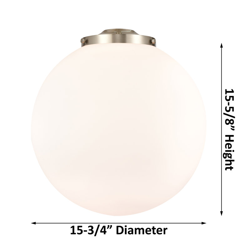 Luminaire suspendu sphère 3 lumières Beacon, Laiton antique, Transparent, H 17 po x l 16 po x P 16 po