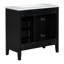 Meuble-lavabo noir 38 po-431466720