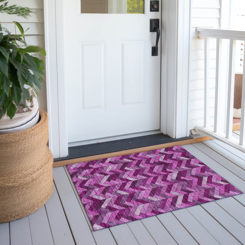 Machine Washable Indoor/Outdoor Chantille ACN2296 Geometric Rug, Rectangle 1'8" x 2'6"
