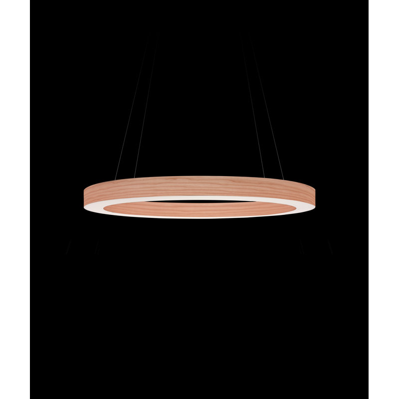 Oh! Line 1 - Light LED Pendant, Pale Rose, 2" H x 23.6" W x 23.6" D