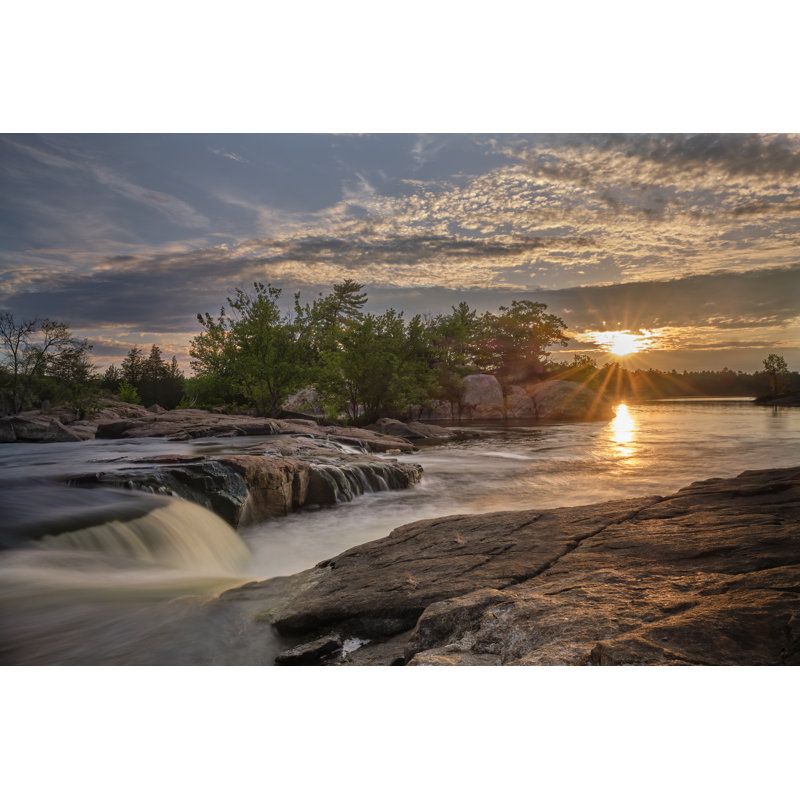 Burleigh Falls Sunrise - Photographie sur toile tendue, H 24 po x l 36 po