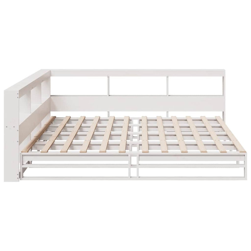 Solid Wood Storage Bed, White