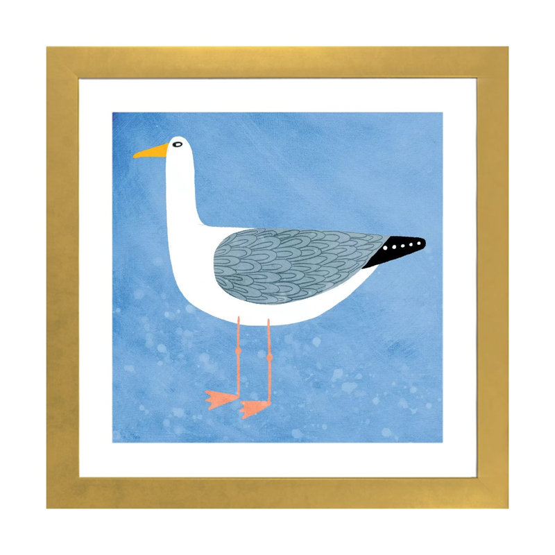 « Seagull » par Nic squirrell-impression, Papier encadré doré, H 16 po x l 16 po x p 1 po, Blanc