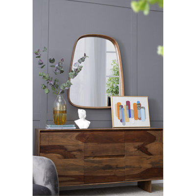 Miroir de 27 po x 37 po avec cadre en bois pour salon et salle de bain