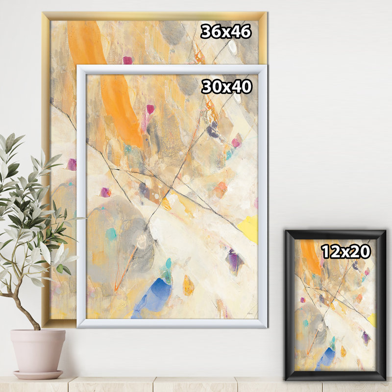 « spring minimal confettis ii »-cadre photo sur toile, Cadre blanc, H 20 po x l 12 po x P 1po