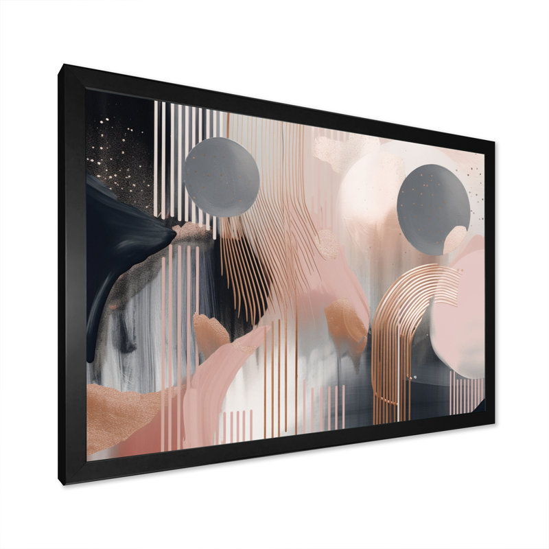 Whispers Of Marble II - Art abstrait marbré encadré, Cadre simple noir, H 30 po x l 40 po x P 1,5 po