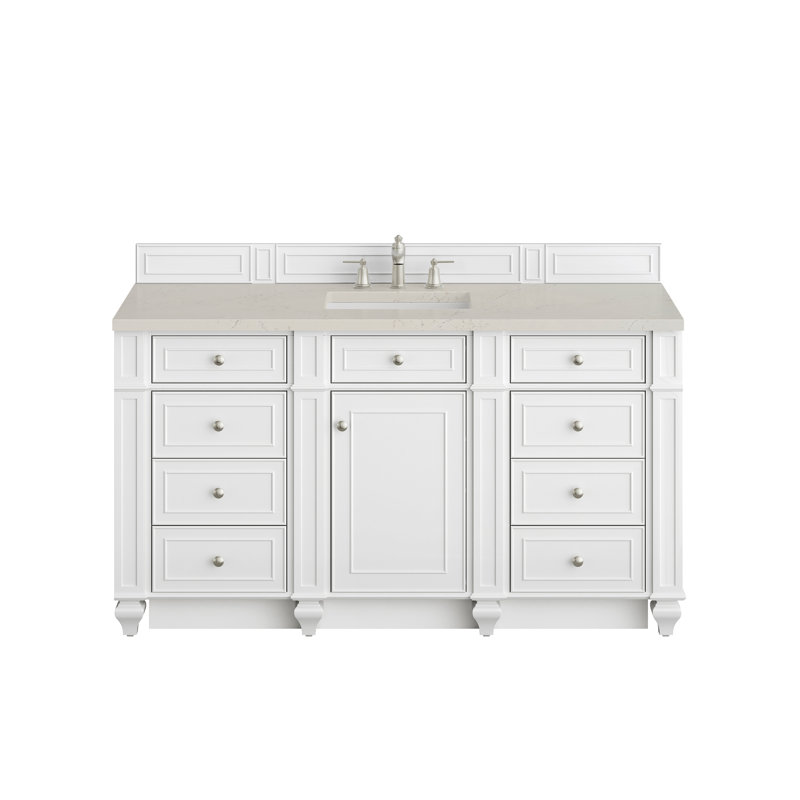 Bristol 60'' W Vanity, Bright White, 8" Widespread, Siberian
