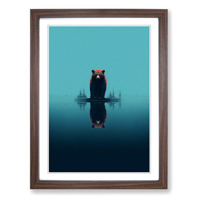 Bear Minimalism Art - Framed Print